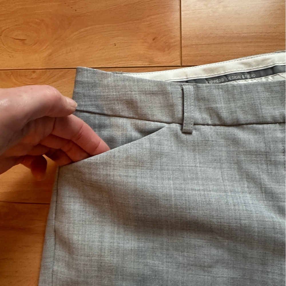 Express Women's Light Gray Wide Leg Pants trouser pants boot cut editor 10R - Picture 4 of 12